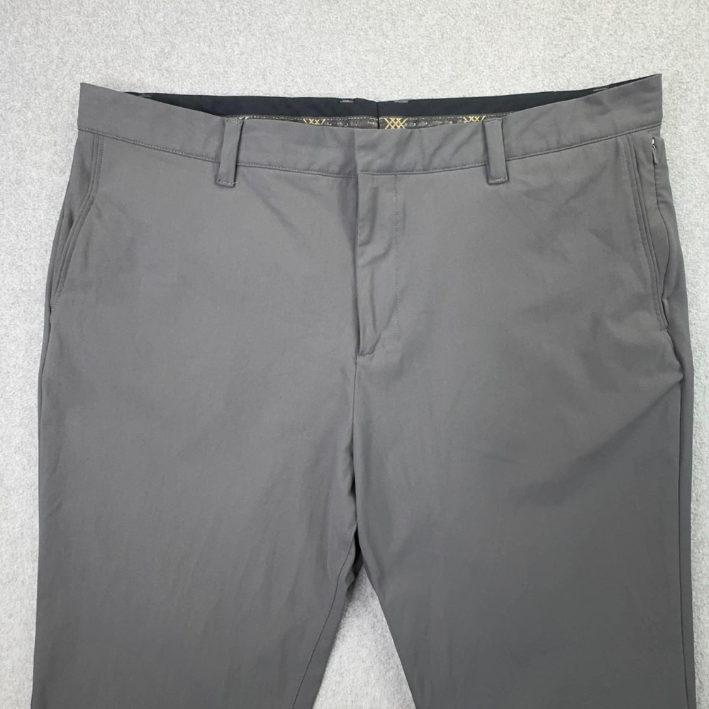 Rhone Commuter Pants Mens 38x33L Performance Stretch 5 Pocket Slim Straight Gray